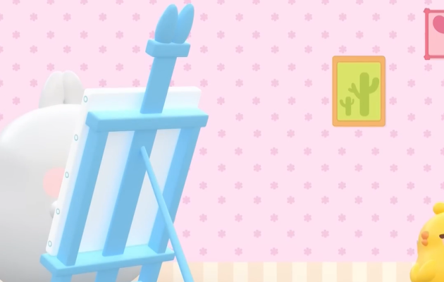 Molang paints Piu Piu