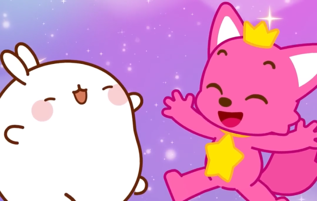Finally we met! Pinkfong and Molang make friendship colorful✨💖