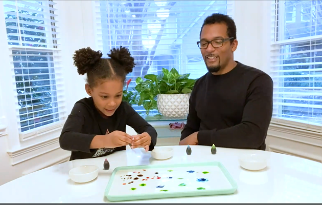 Nala and Nadia Magic Milk Science Experiment