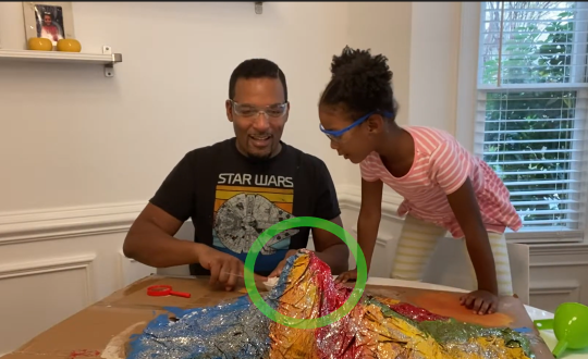 Nalah and Nadia volcano science experiment.